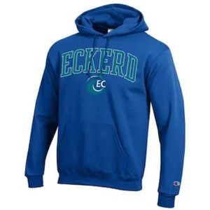 Blue Eckerd Champion Hoodie, Size Large.